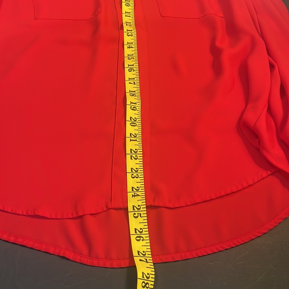 Express Red Gold front 1/4 Zipper,long Sleeve, 2 pockets, Popover top, Medium - Picture 7 of 10